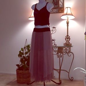 Free people beautiful sheer Midi skirt color beige